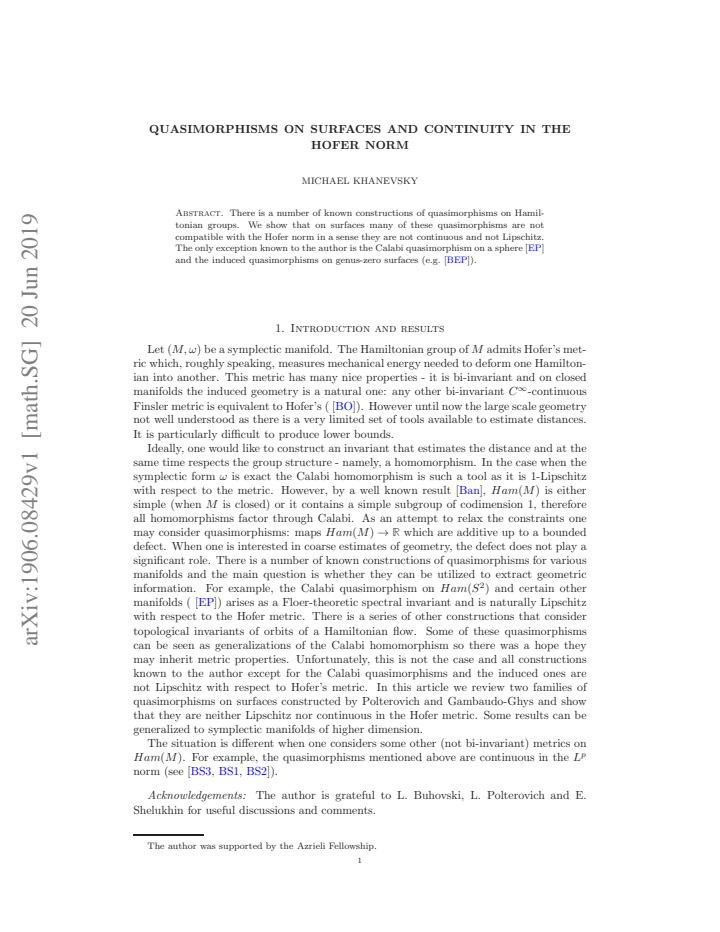 First page