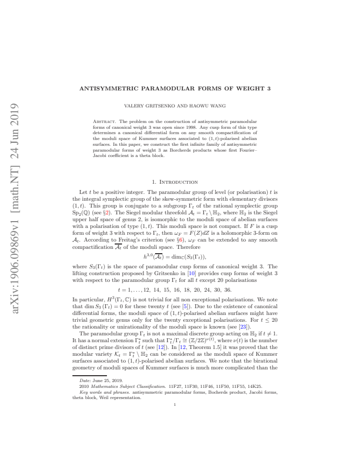 First page
