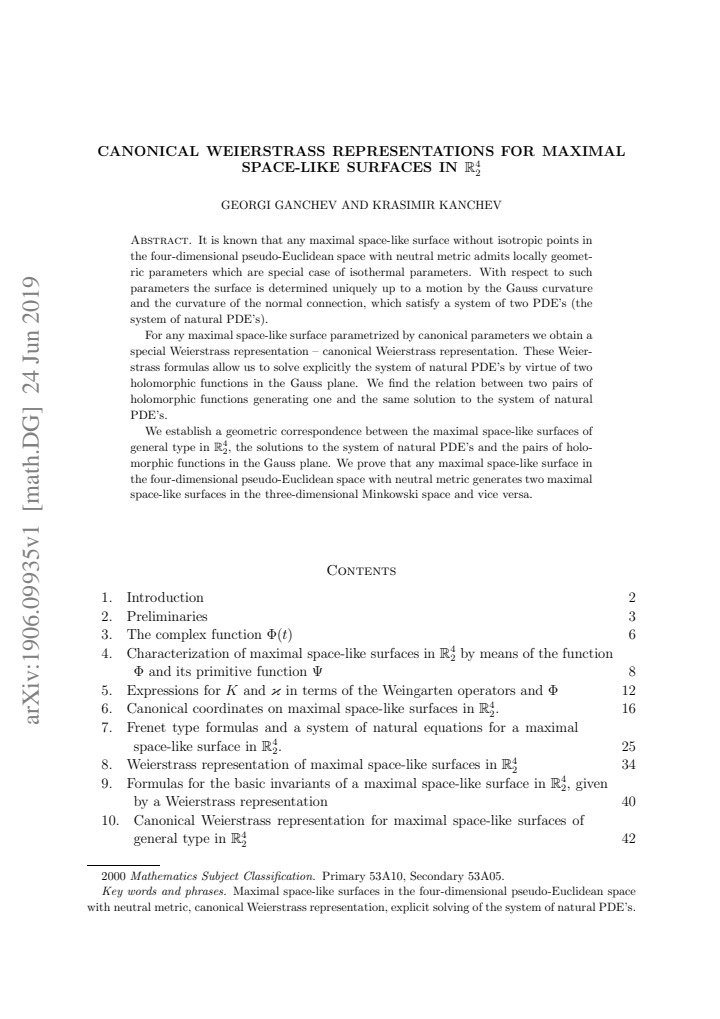 First page