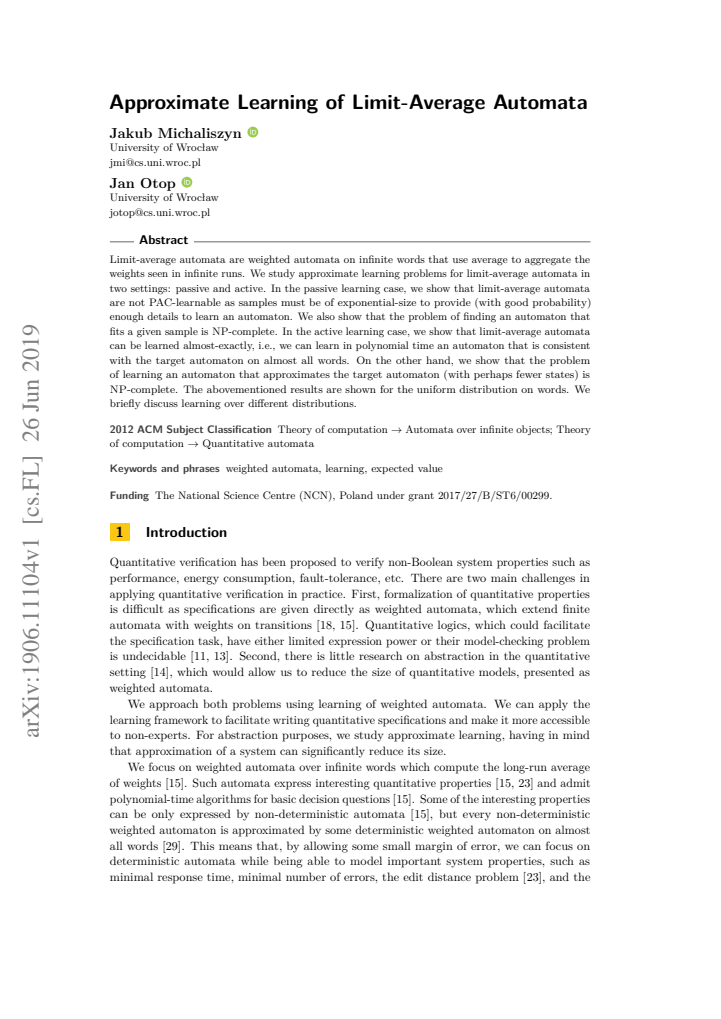First page