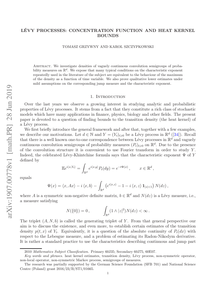 First page