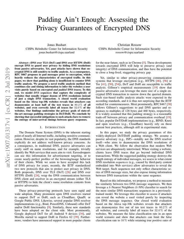 First page