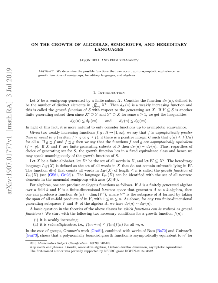 First page