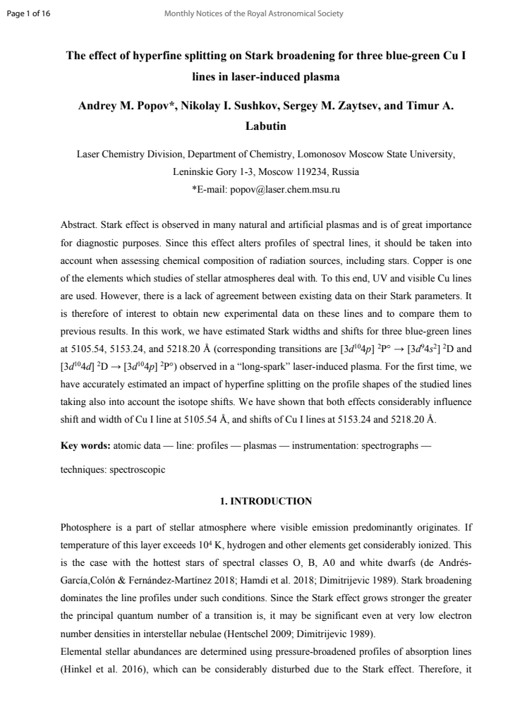 First page