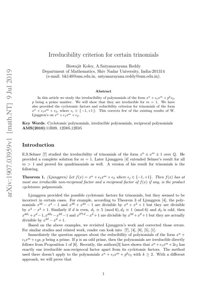 First page