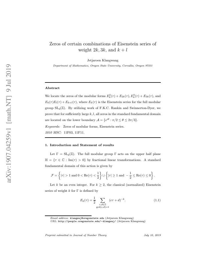 First page