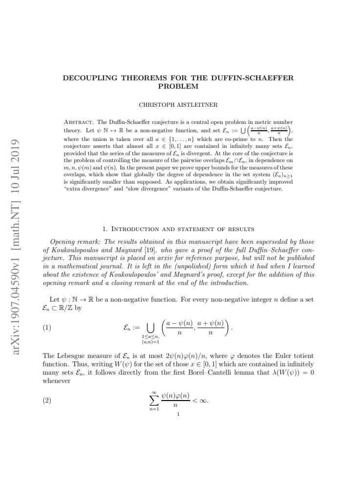 First page