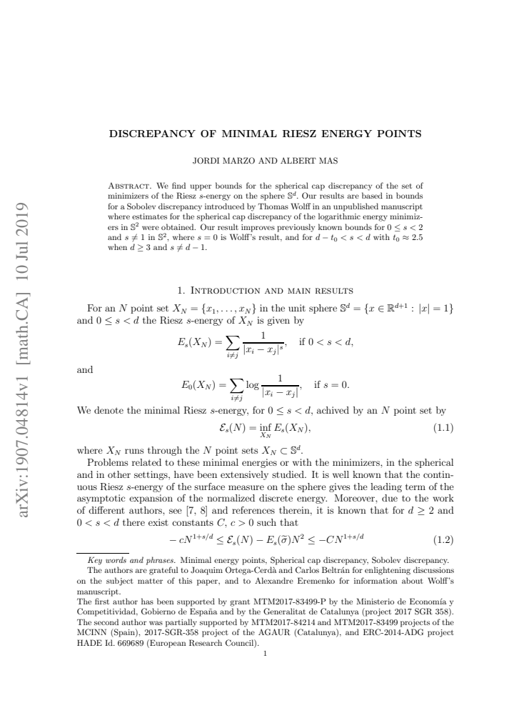 First page