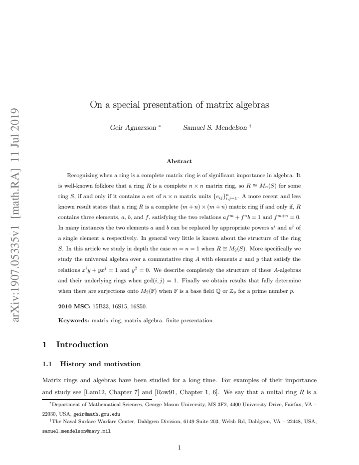 First page
