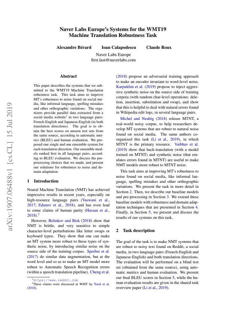 First page