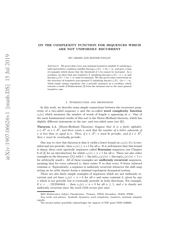 First page