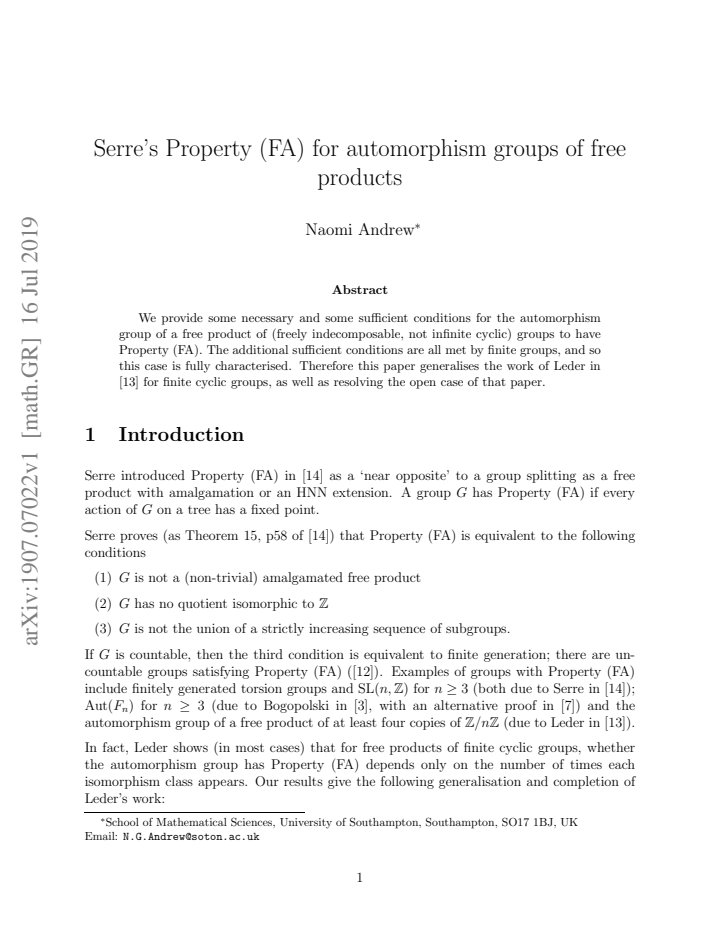 First page