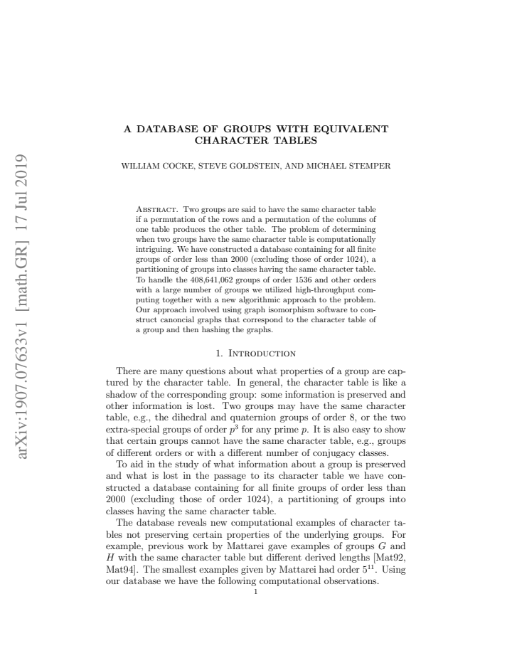 First page