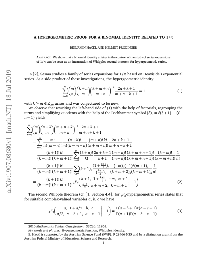 First page