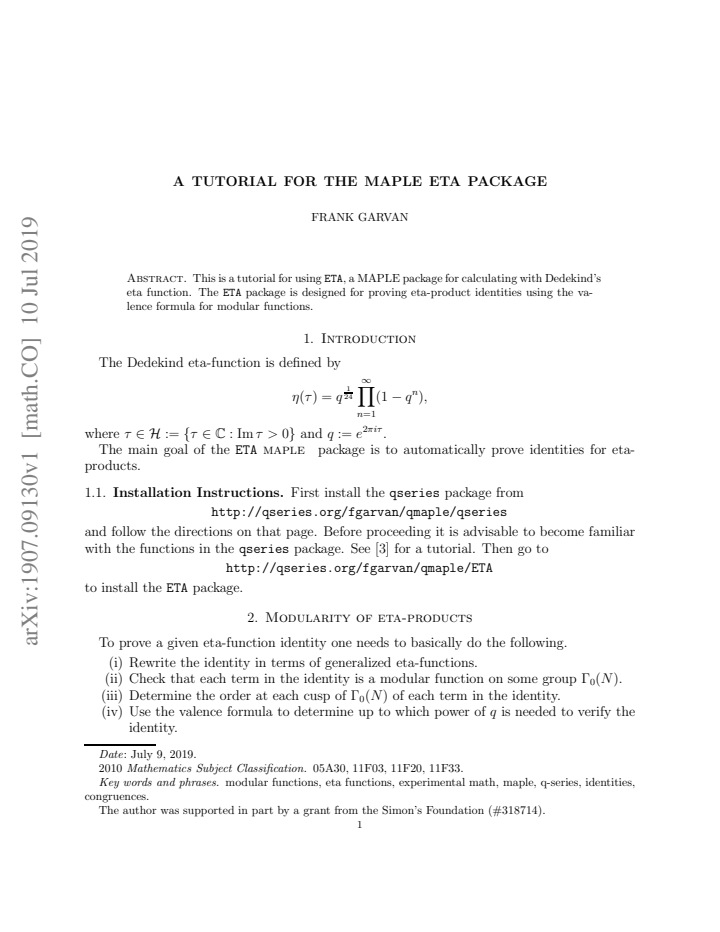 First page