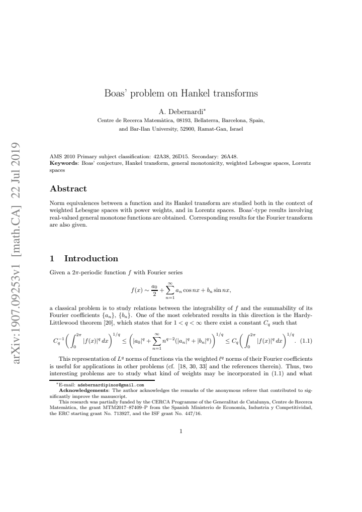 First page