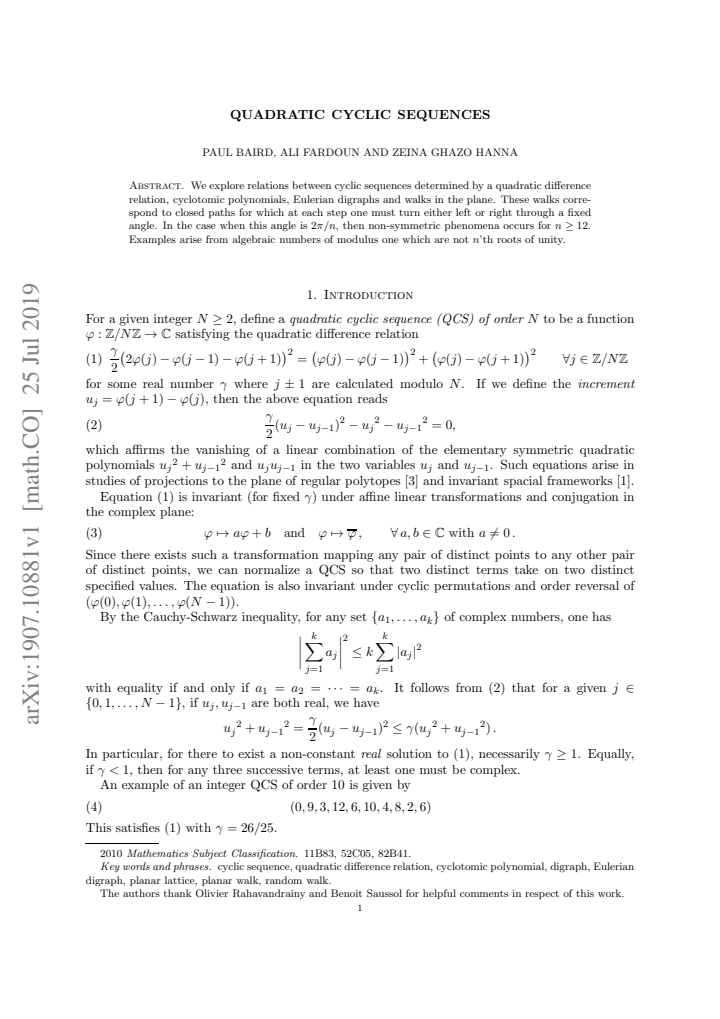 First page