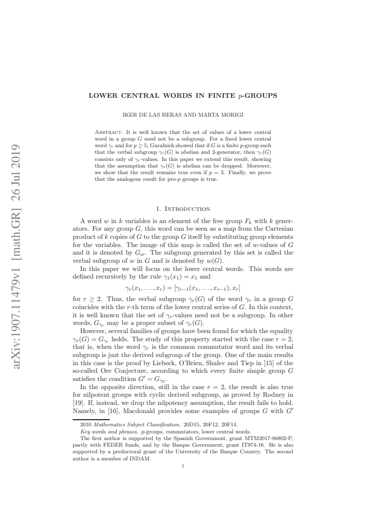 First page