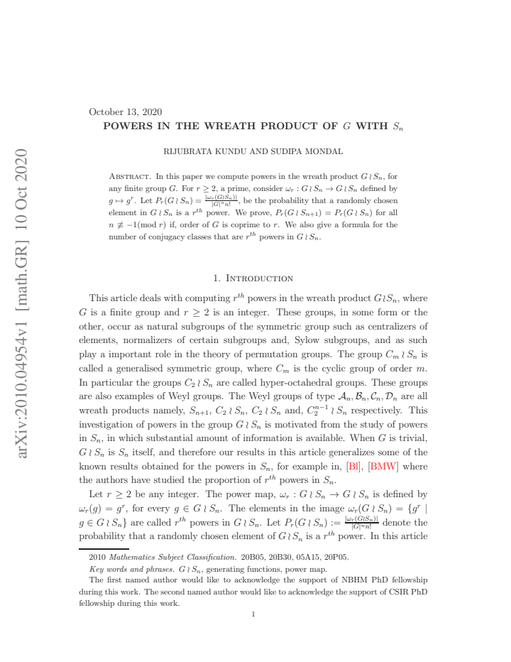 First page
