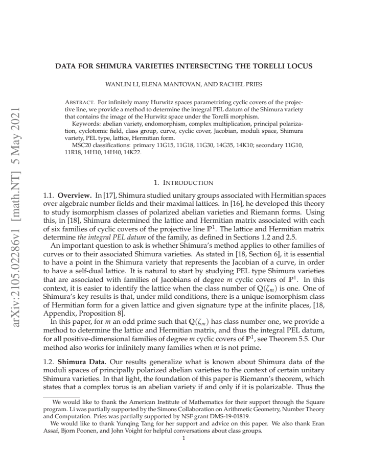 First page