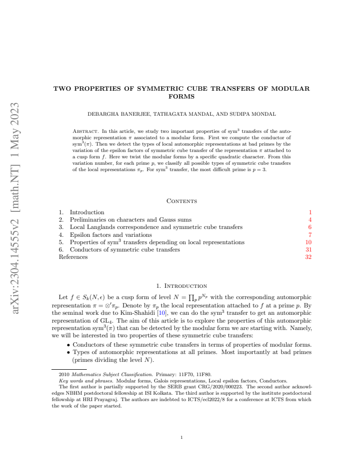 First page