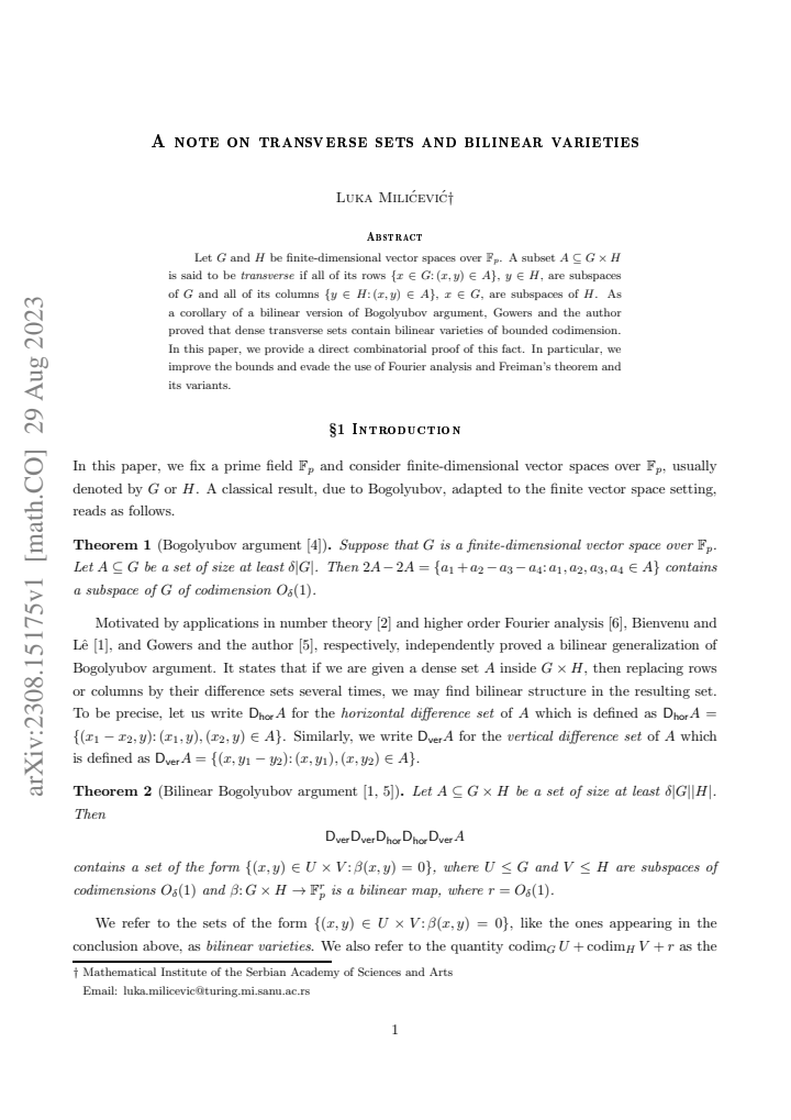 First page