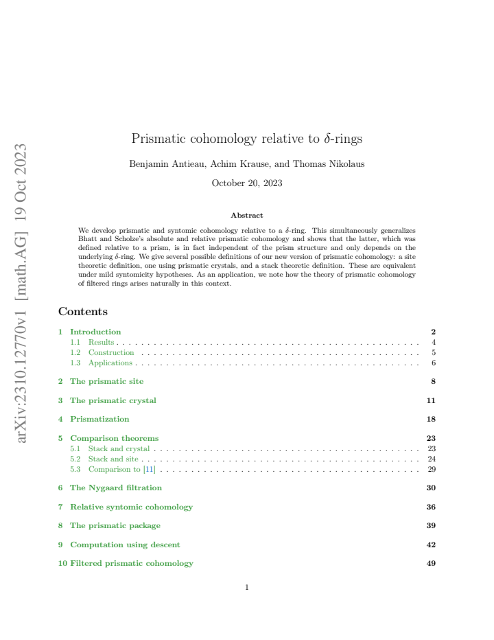 First page