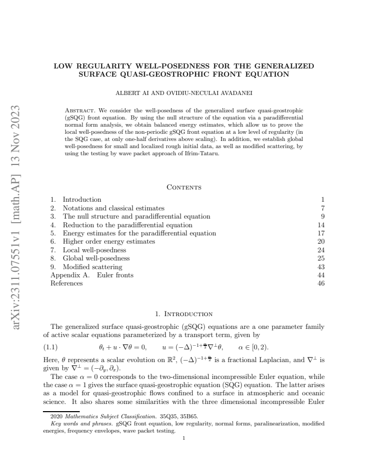 First page