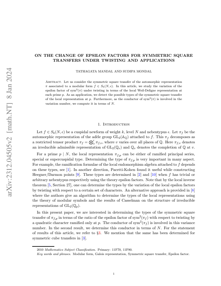 First page