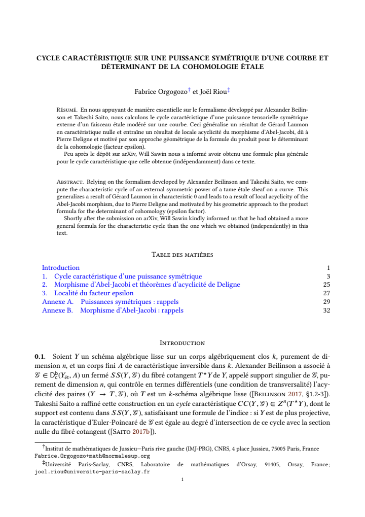 First page