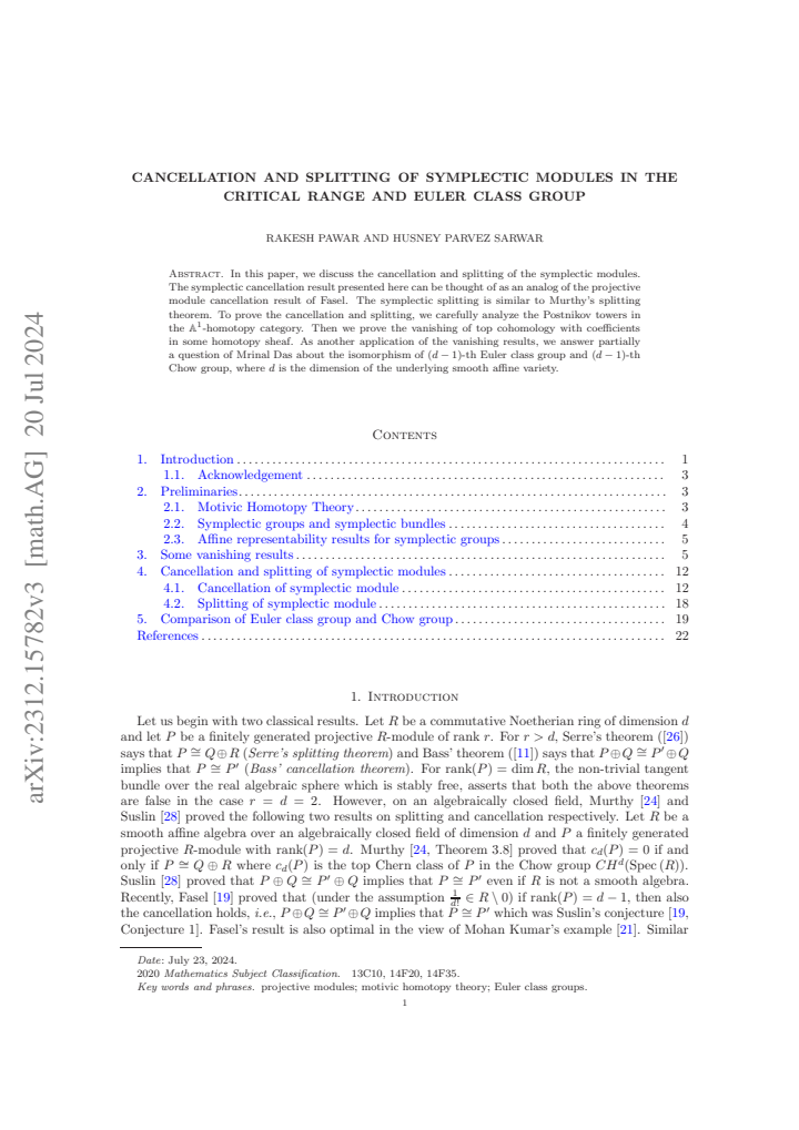 First page