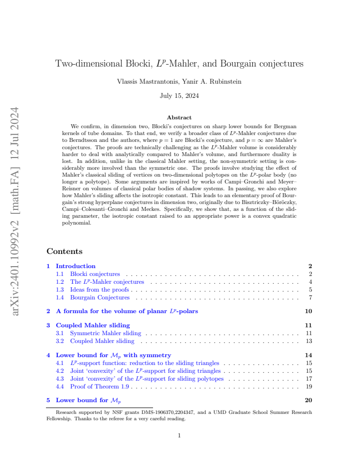 First page