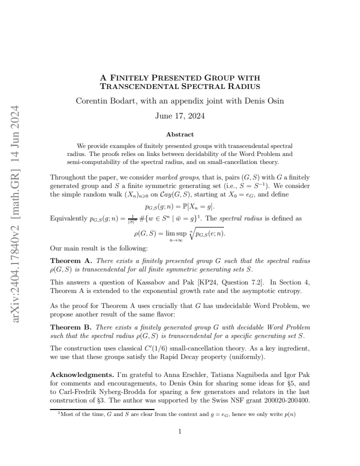 First page