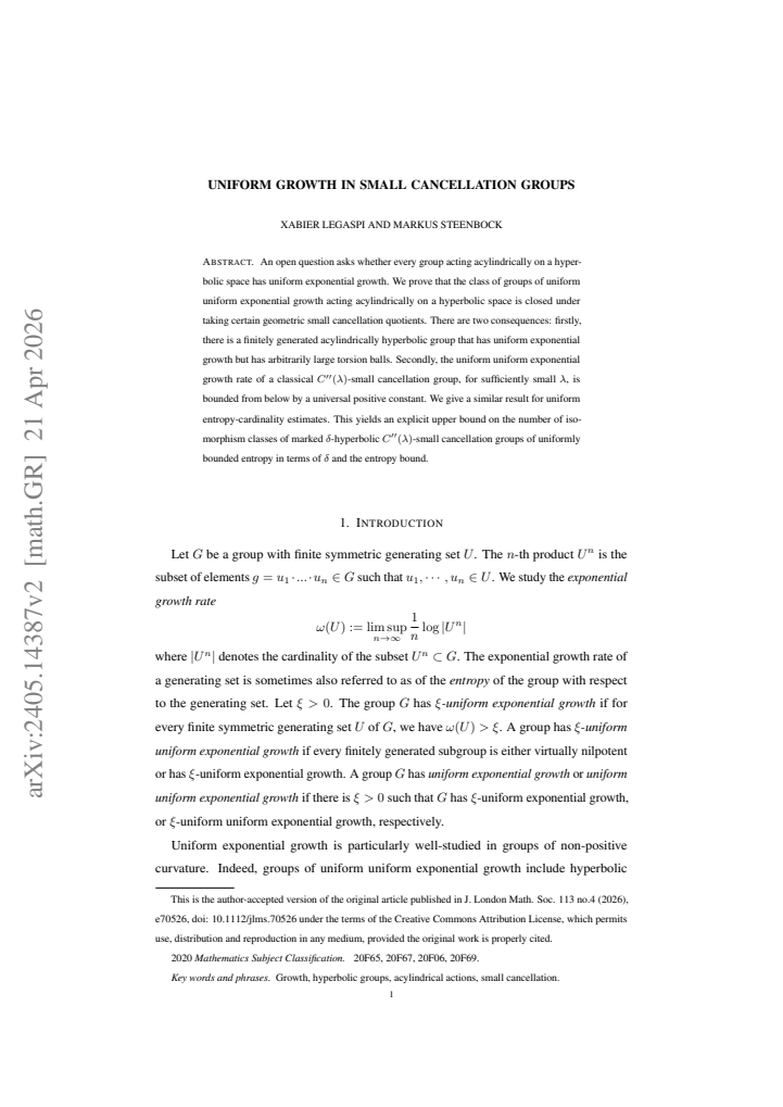 First page