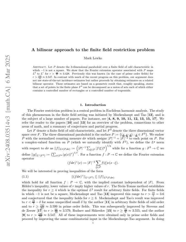 First page