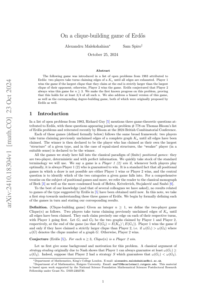 First page