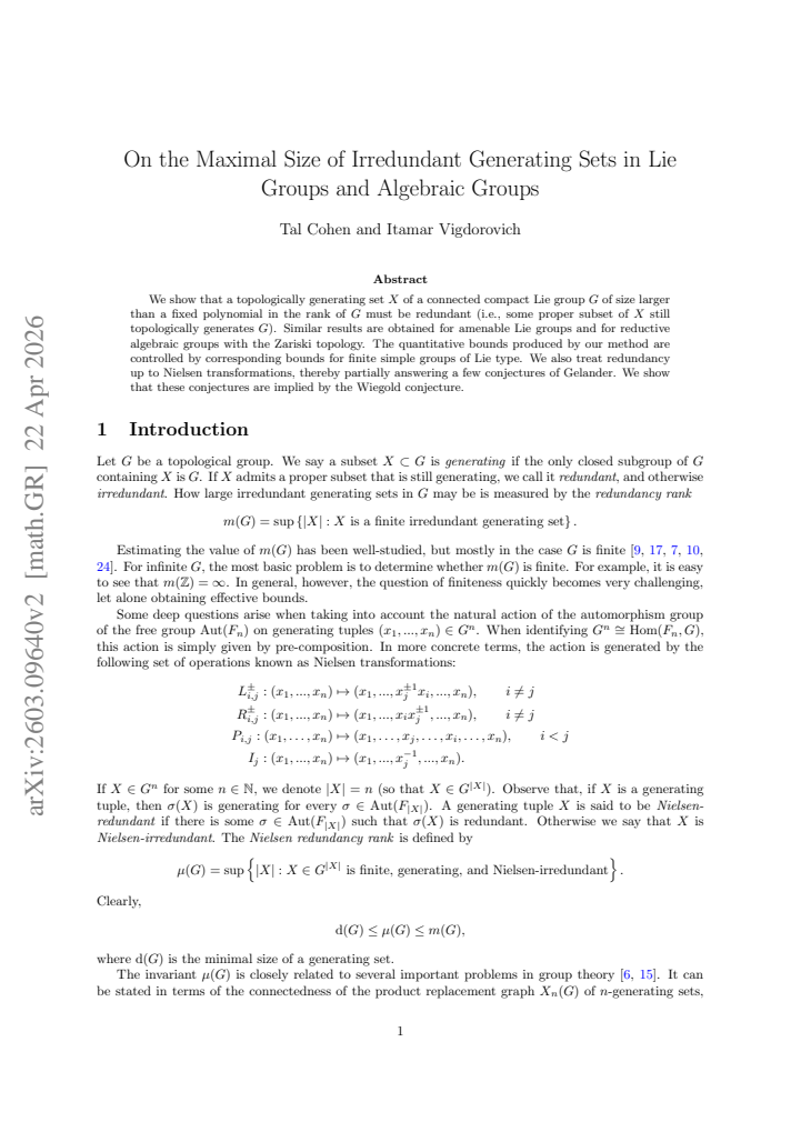 First page