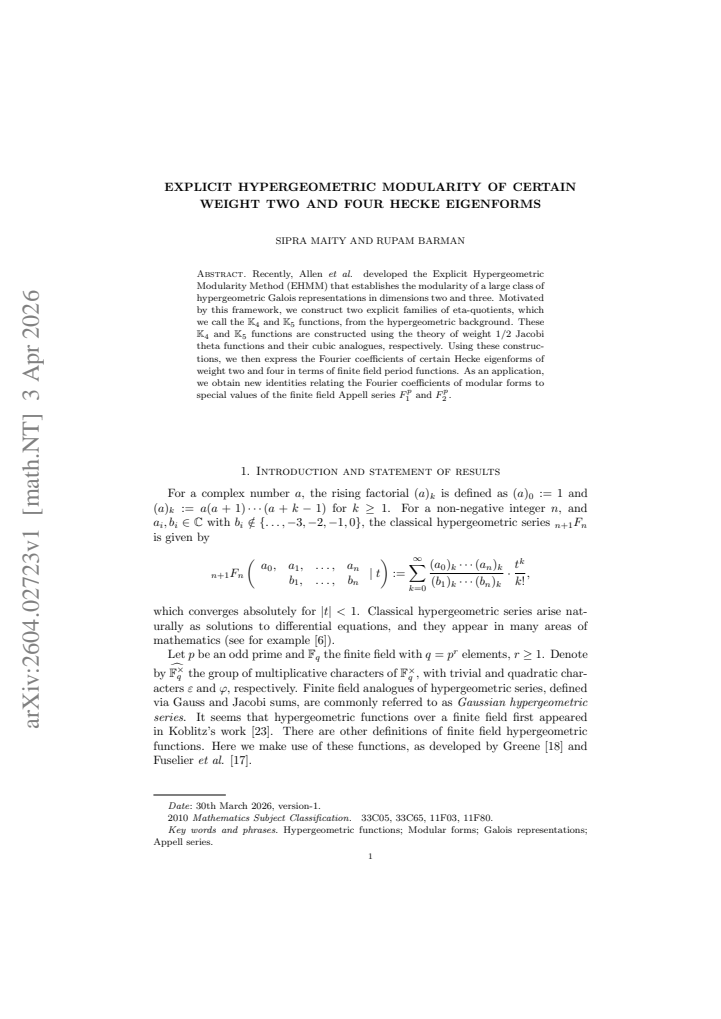 First page