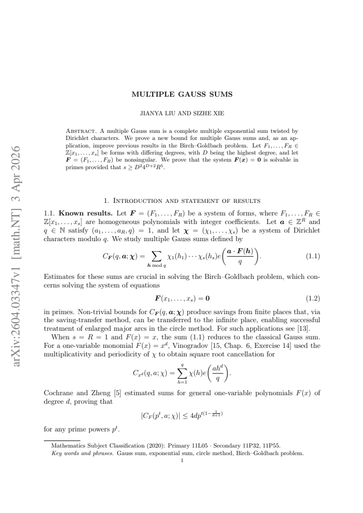 First page