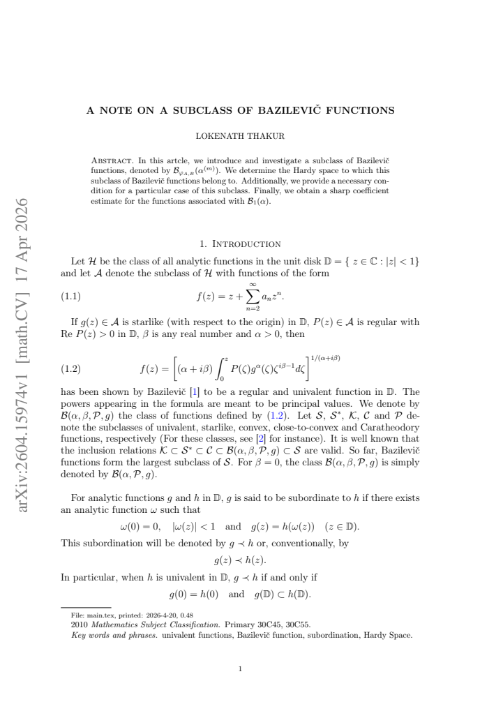 First page