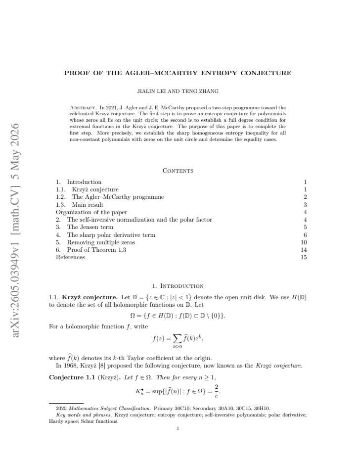 First page