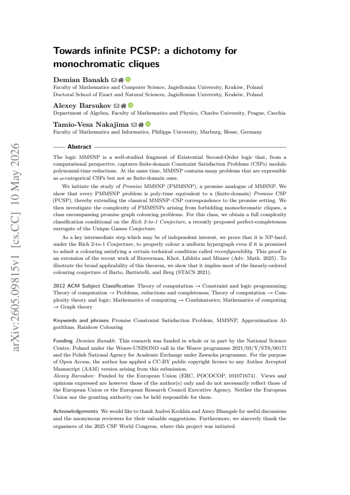First page