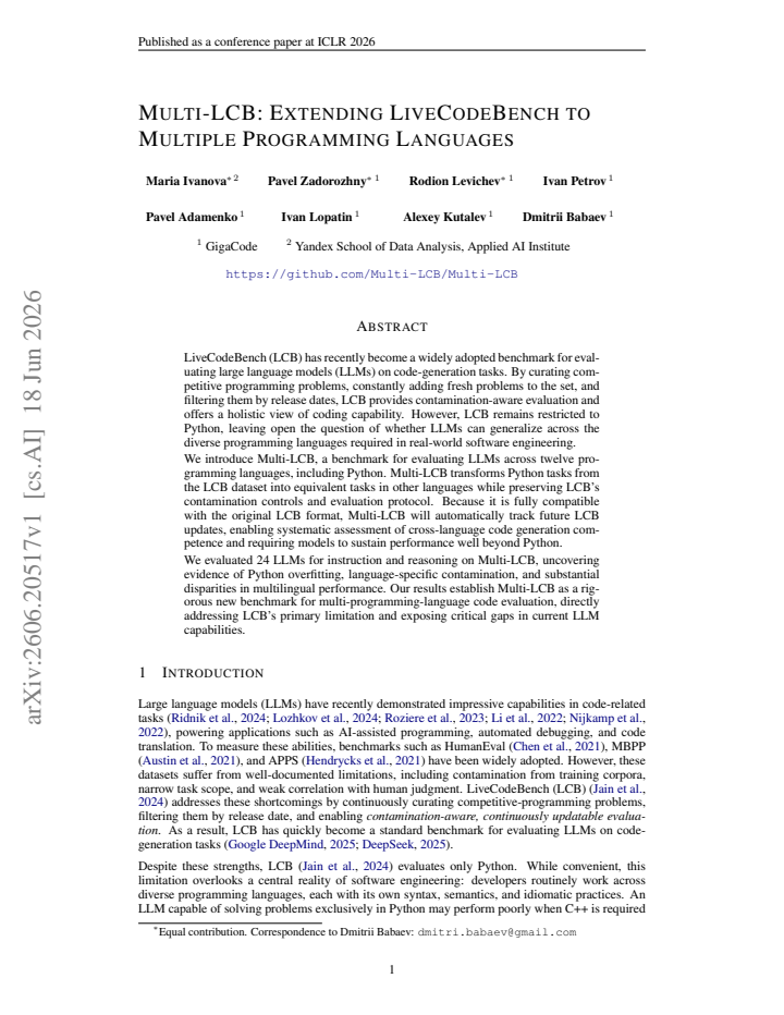 First page